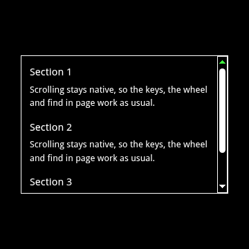 The preview in forced colors with a dark theme.